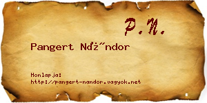 Pangert Nándor névjegykártya